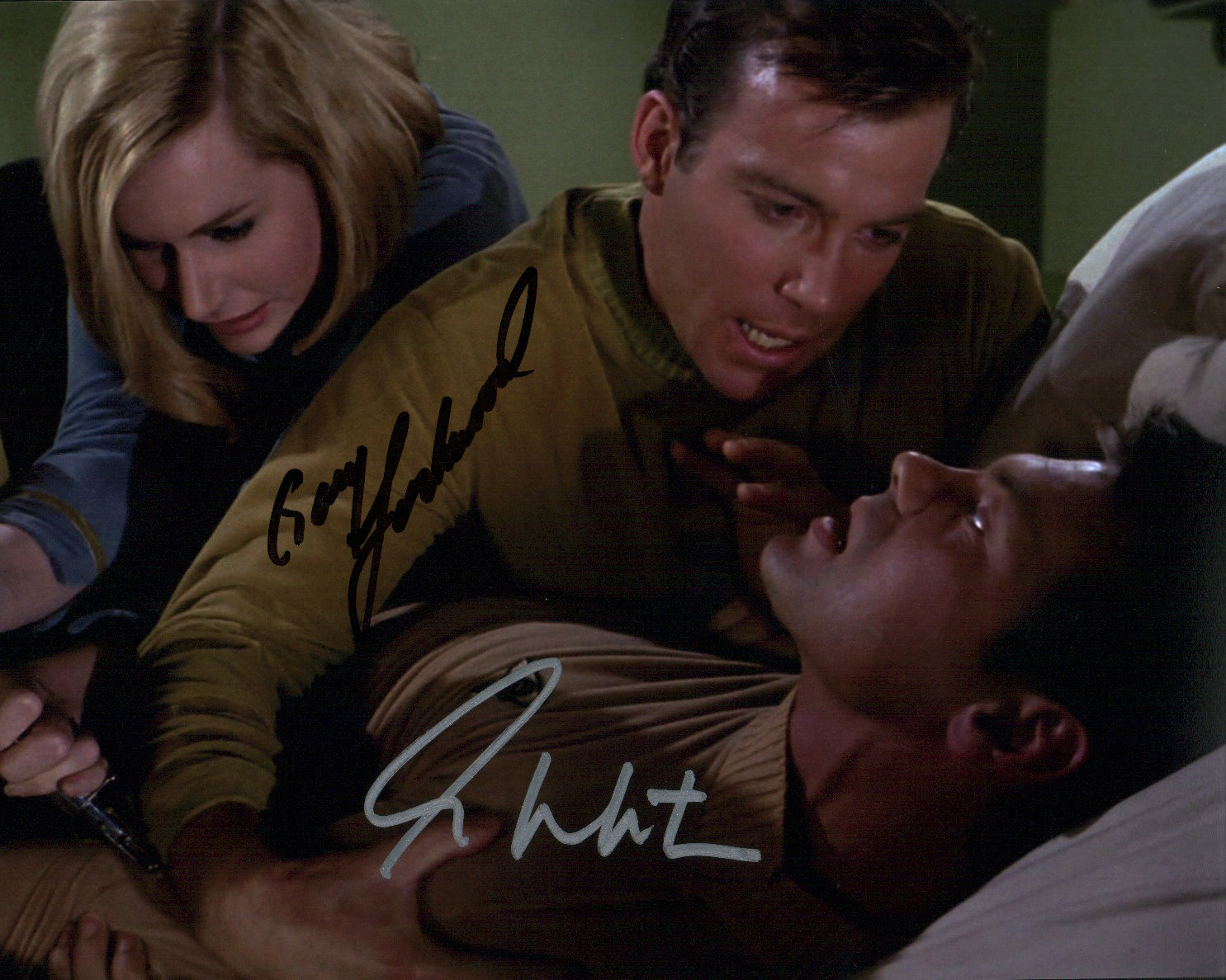 Star Trek 8x10 Photo Cast x2 Signed Shatner, Lockwood JSA Certified Autograph