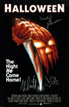 Halloween 11x17 Cast x3 Signed Photo Poster Carpenter Johnson, Castle JSA Certified Autograph