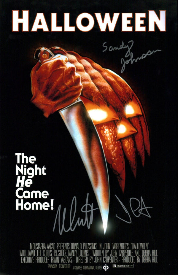 Halloween 11x17 Cast x3 Signed Photo Poster Carpenter Johnson, Castle JSA Certified Autograph