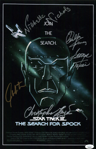 Star Trek III The Search for Spock 11x17 Cast Poster Signed x5 Koenig Lloyd Nichols Shatner Takei JSA Certified Autograph