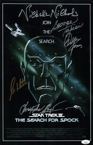 Star Trek III The Search for Spock 11x17 Cast Poster Signed x5 Koenig Lloyd Nichols Shatner Takei JSA Certified Autograph