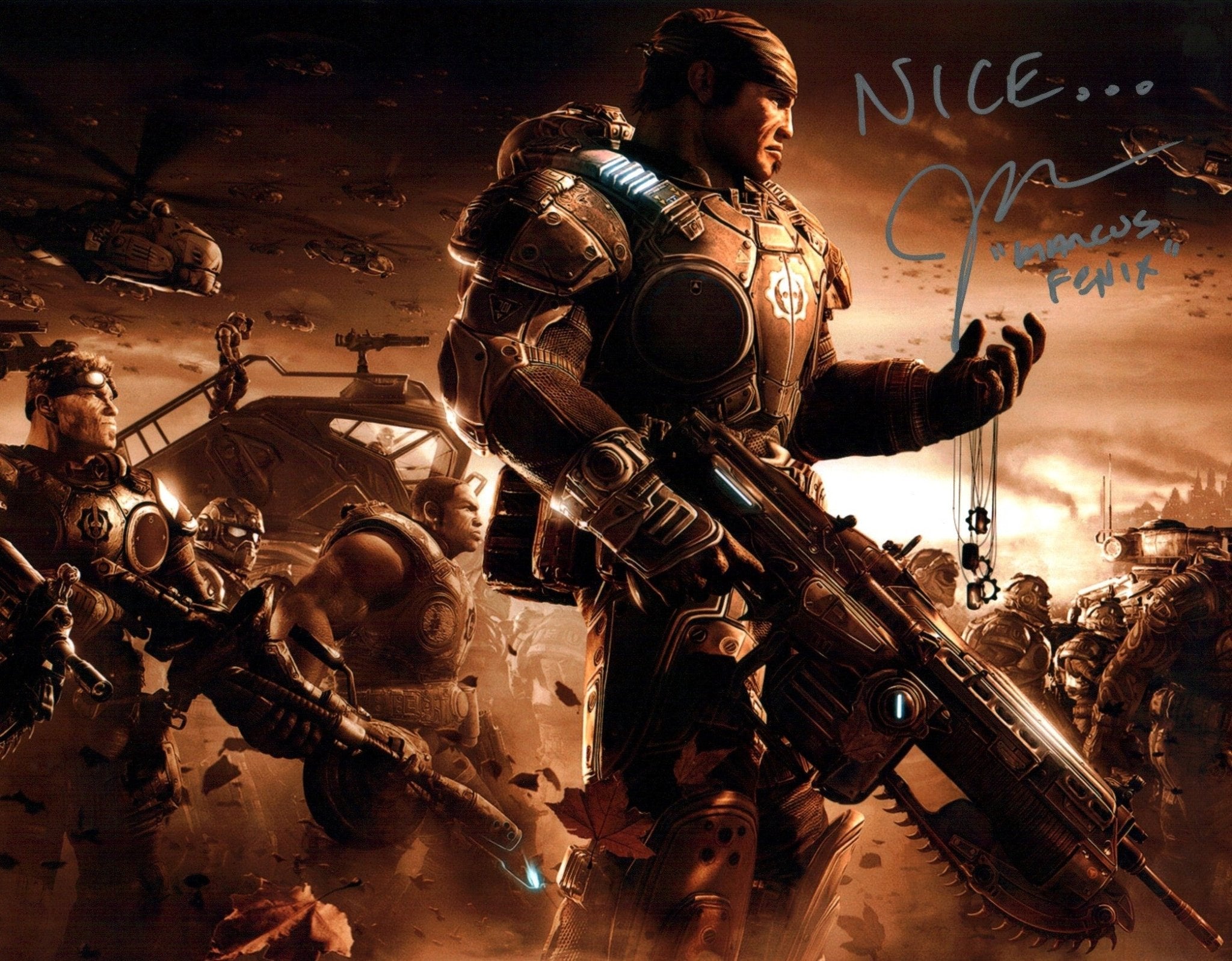 John DiMaggio Gears of War 11x14 Signed Photo JSA Certified Autograph