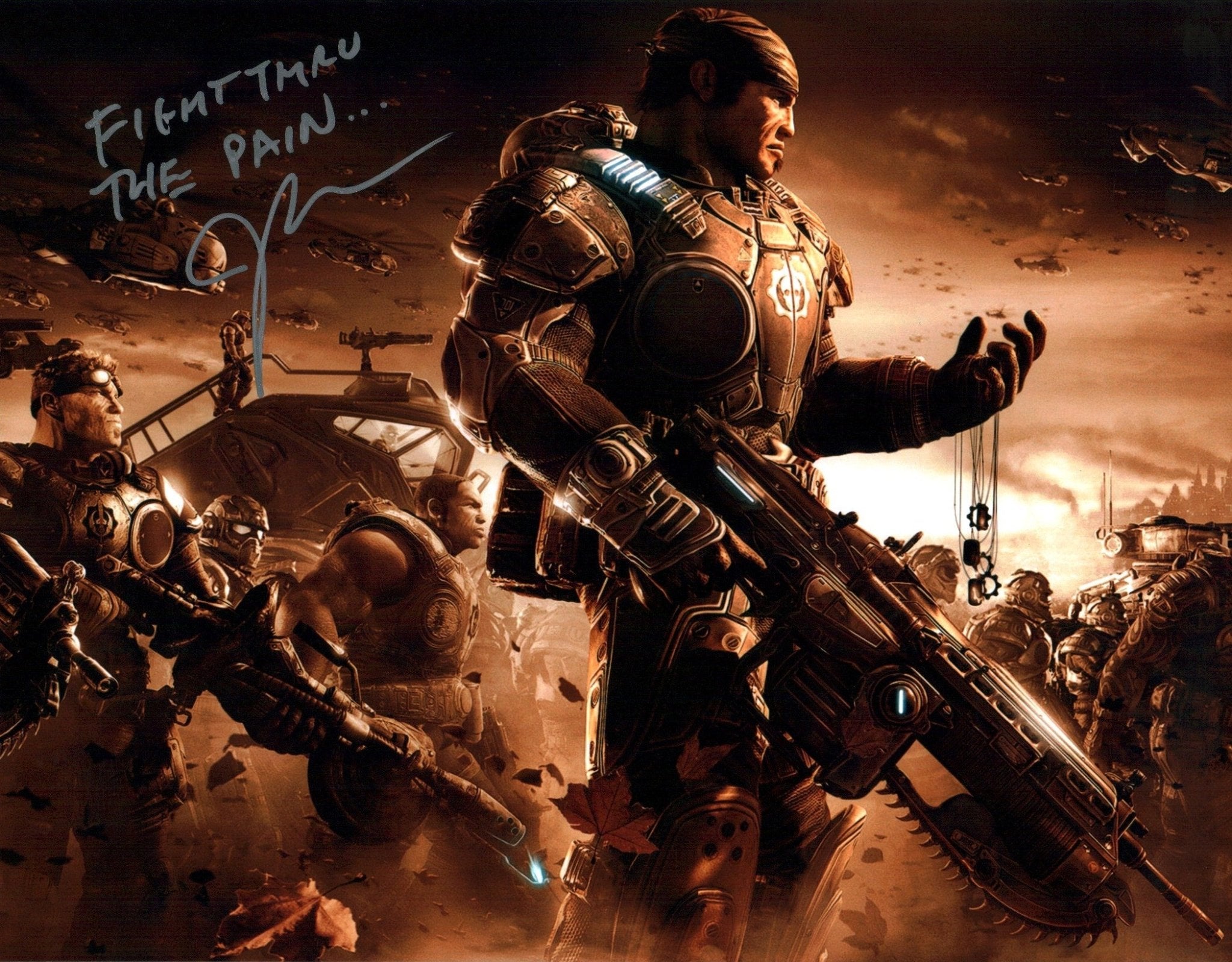 John DiMaggio Gears of War 11x14 Signed Photo JSA Certified Autograph