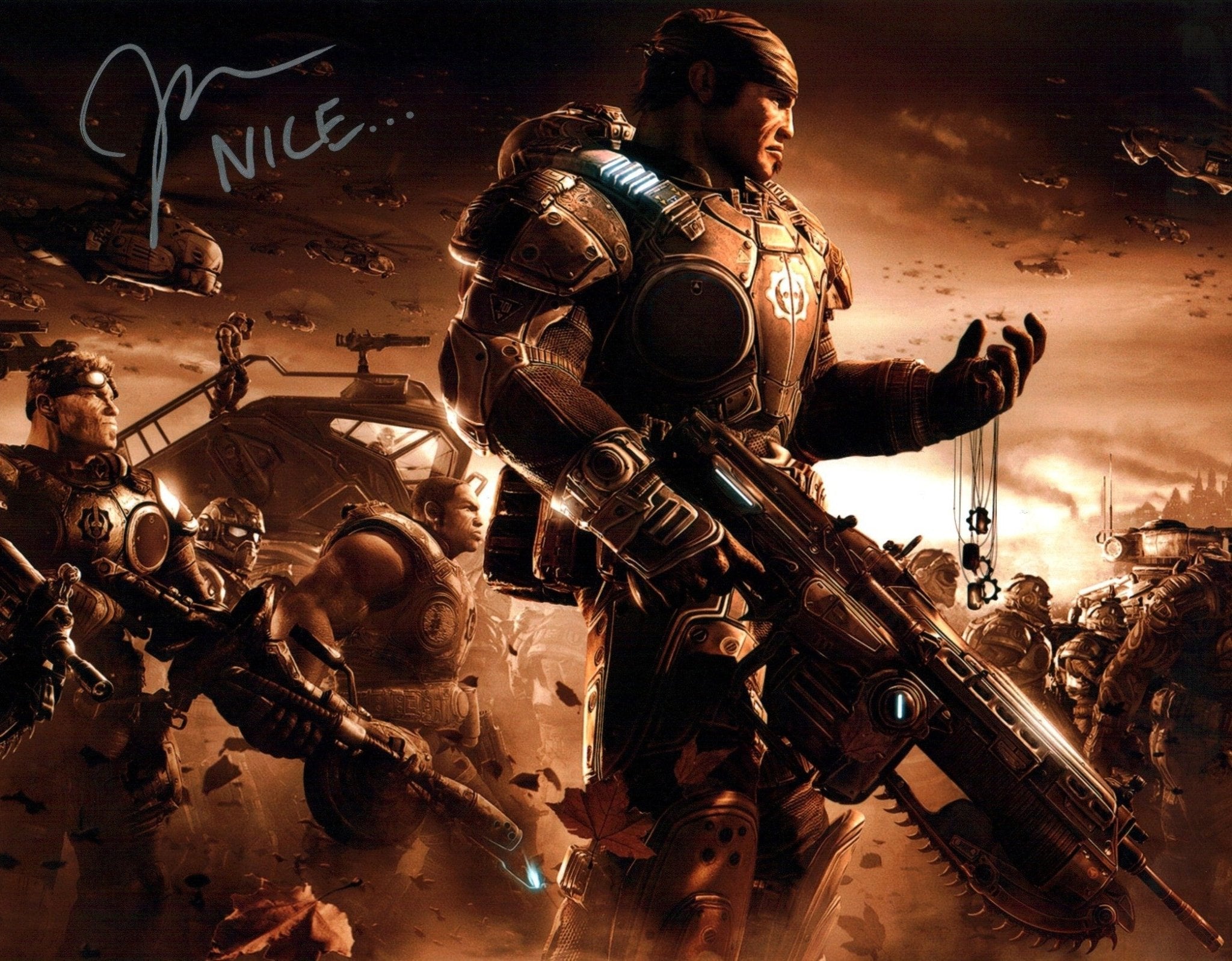 John DiMaggio Gears of War 11x14 Signed Photo JSA Certified Autograph