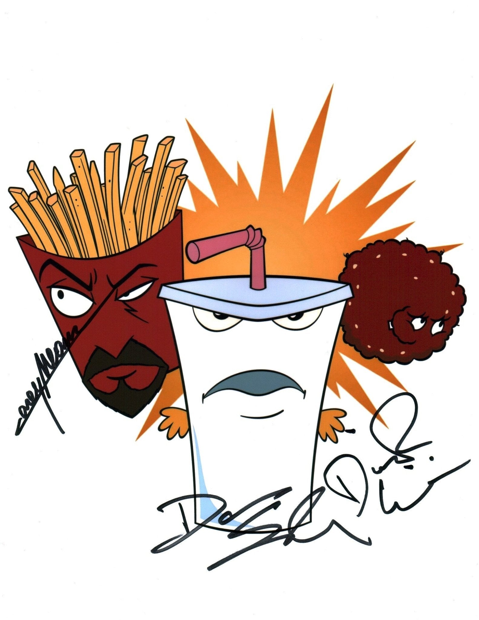 Aqua Teen Hunger Force 11x14 Photo Poster Cast x3 Signed Snyder, Willis, Means JSA Certified Autograph