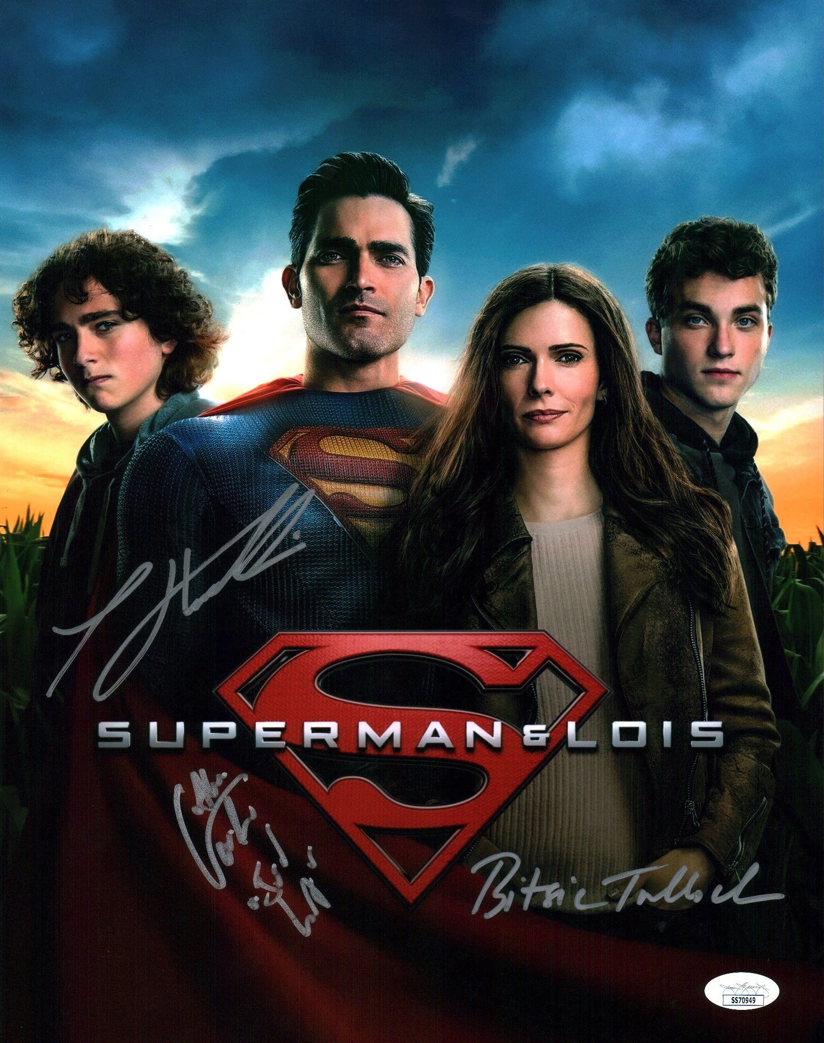 Superman and Lois 11x14 Cast x3 Signed Photo Poster JSA Certified Autograph