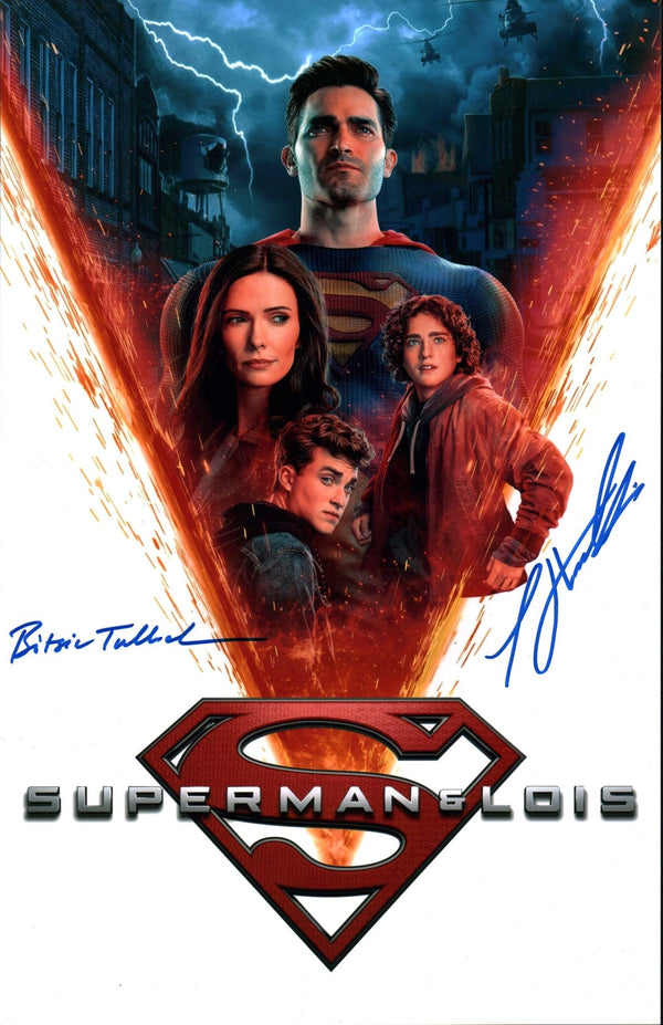 Superman and Lois 11x17 Cast x2 Hoechlin, Tulloch Signed Photo Poster JSA Certified Autograph