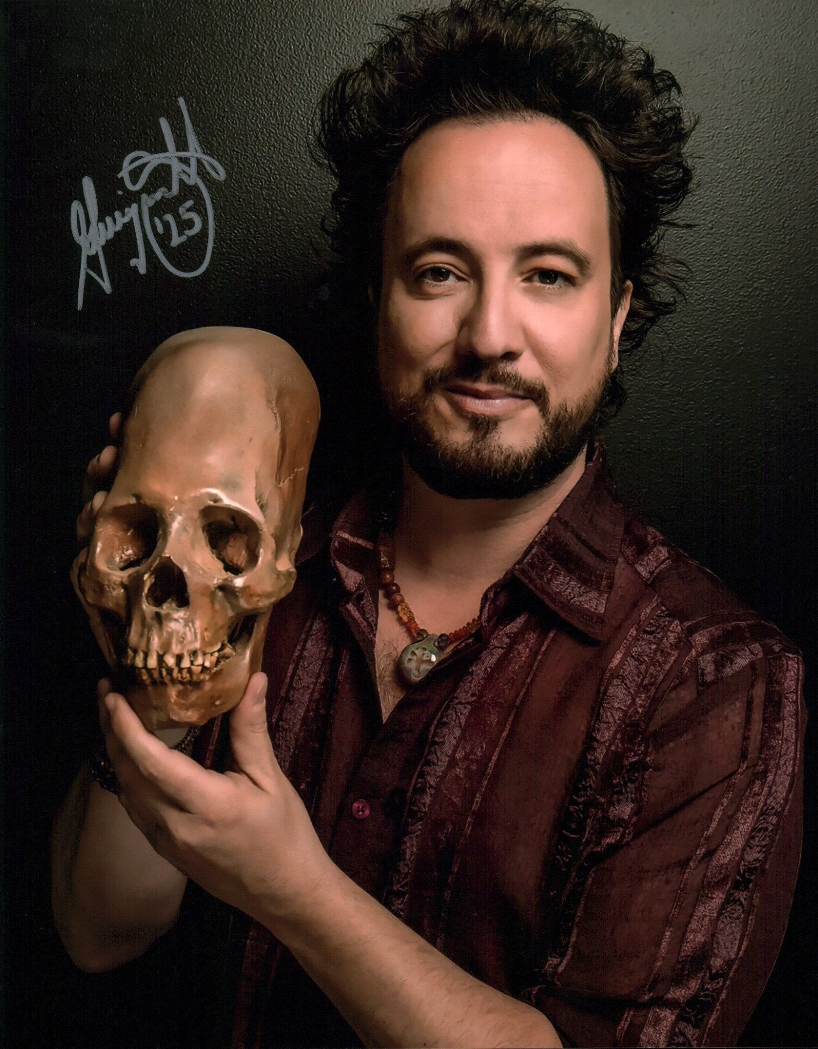 Giorgio Tsoukalos Ancient Aliens 11x14 Signed Photo Poster JSA Certified Autograph