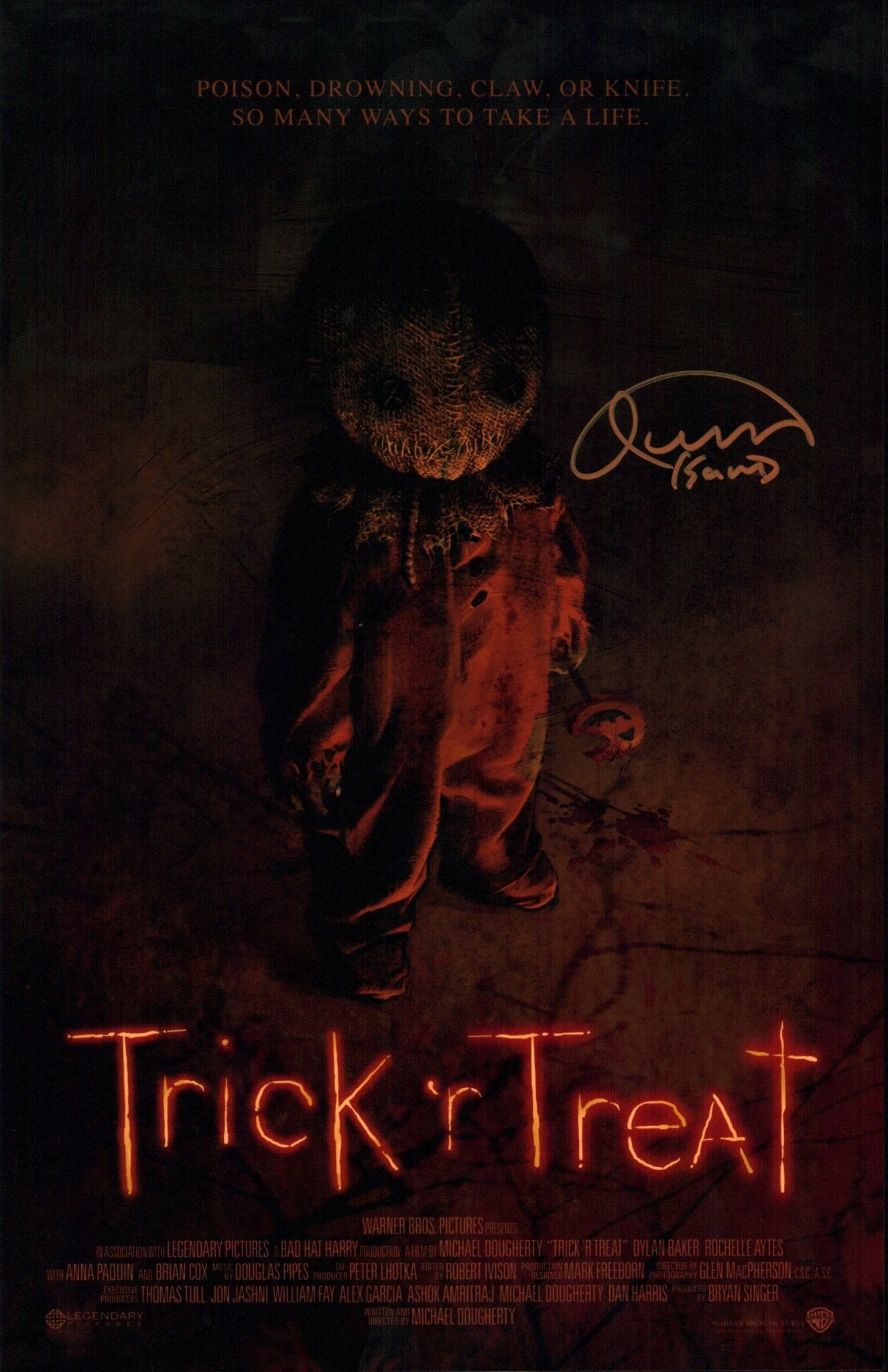 Quinn Lord Trick 'r Treat 11x17 Signed Photo Poster JSA Certified Autograph