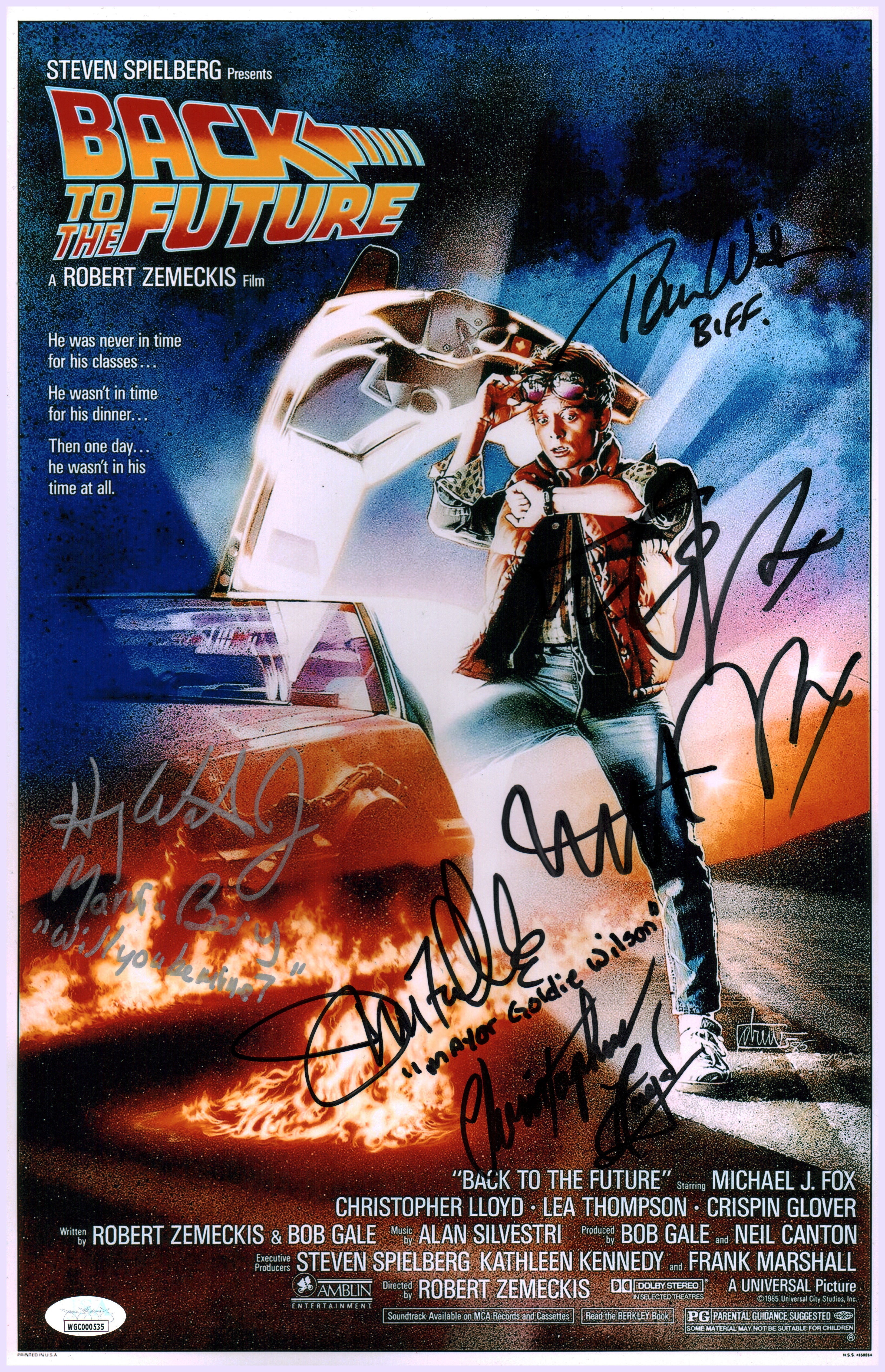 Back to the Future 11x17 Cast x5 Signed Fox Lloyd Waters Wilson Fullilove Photo Poster JSA Certified COA Autograph GalaxyCon