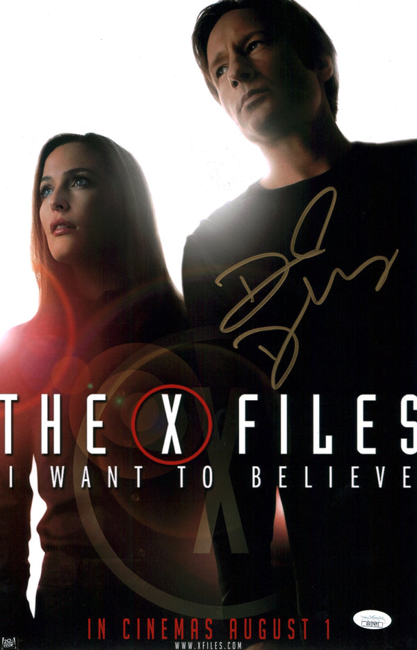 David Duchovny The X Files 11x17 Signed Photo Poster JSA COA Certified Autograph