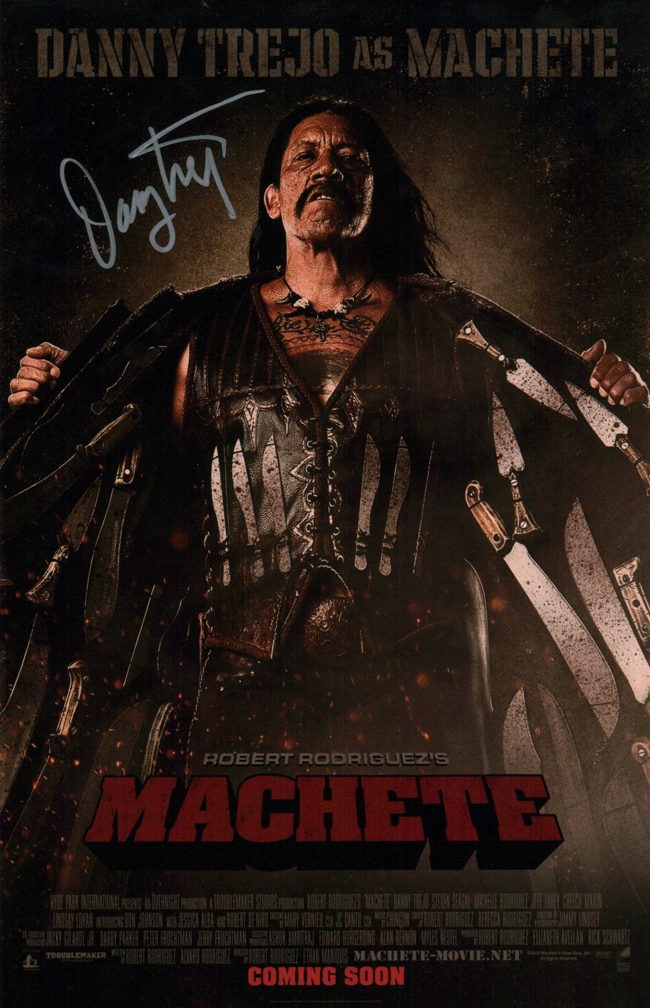 Danny Trejo Machete 11x17 Signed Mini Poster JSA Certified Autograph