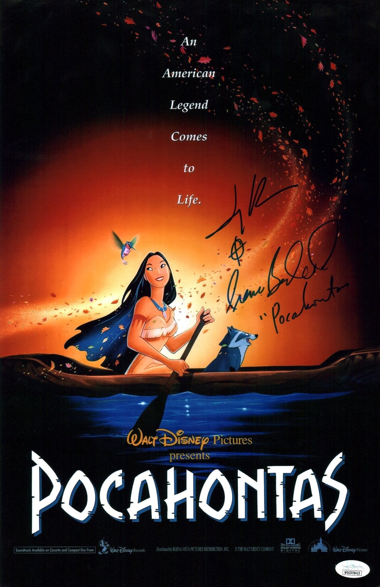Pocahontas 11x17 Signed Bedard, Kuhn Photo Poster JSA Certified Autograph