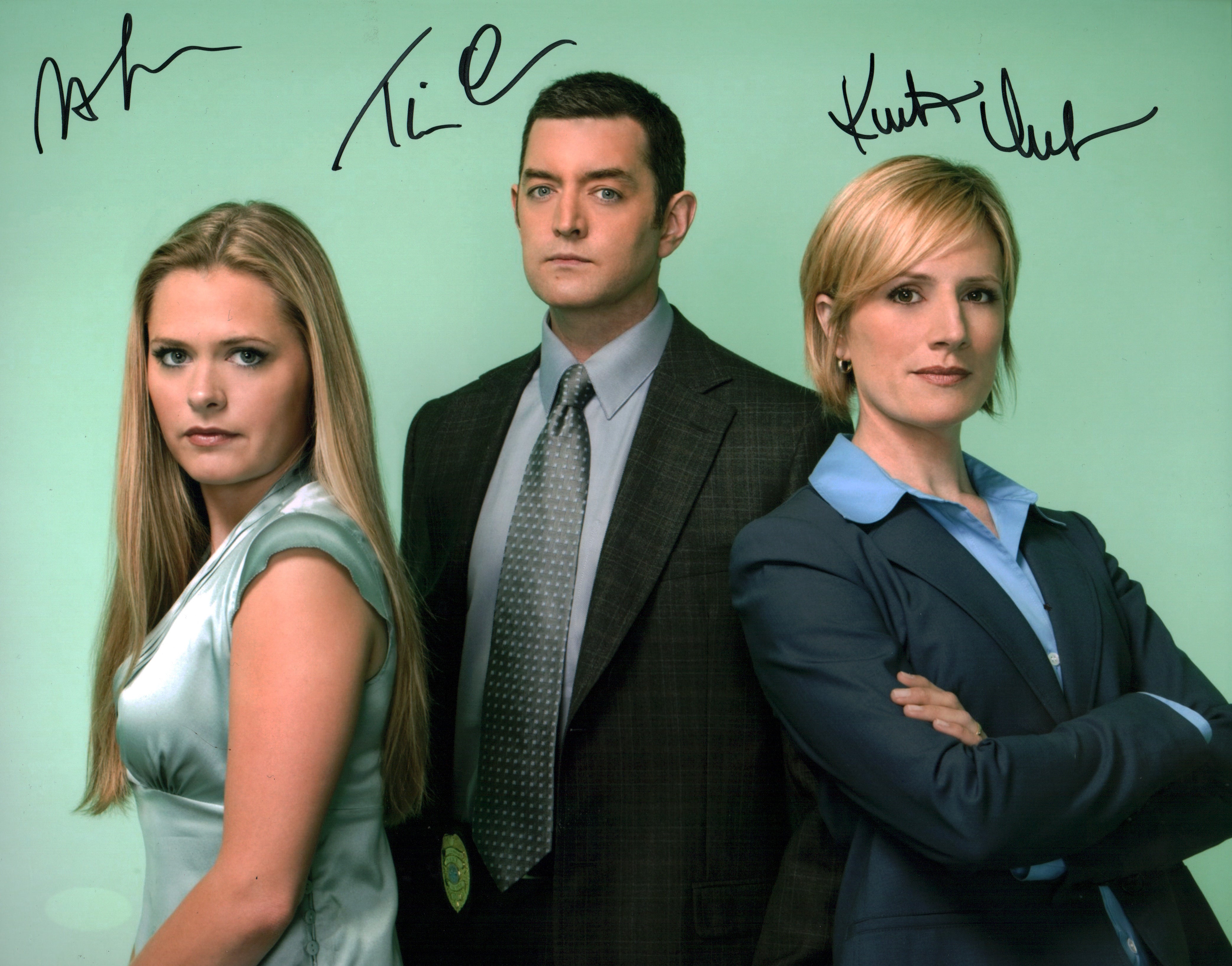 Psych 11x14 Photo Poster Cast x3 Signed Lawson, Nelson, Omundson, JSA Certified Autograph