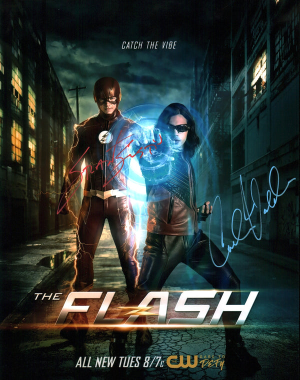 The Flash Cast Signed 11x14 Photo Poster Grant Gustin,  Carlos Valdes JSA Certified Autograph