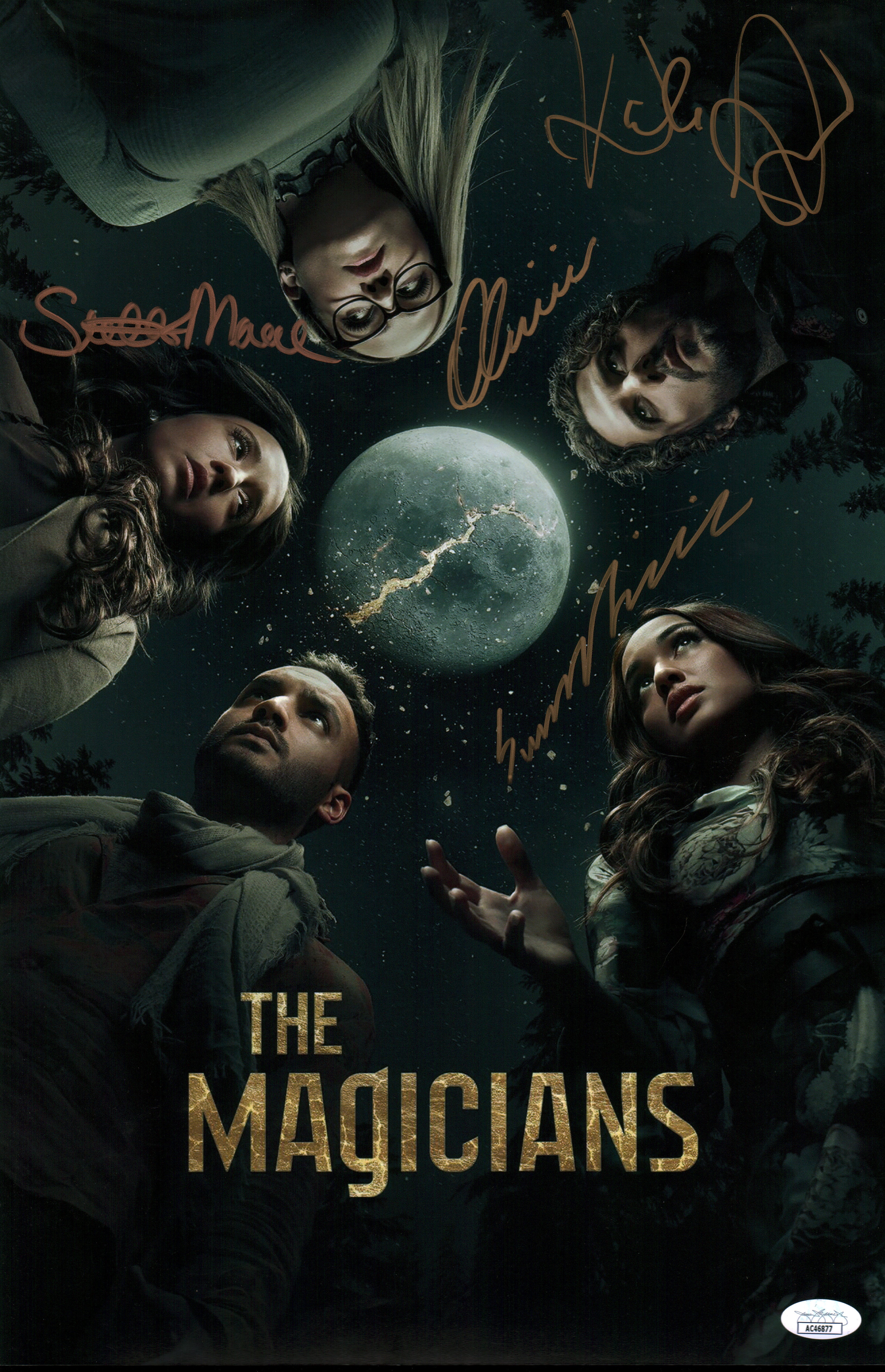 The Magicians 11x17 Photo Poster Cast x4 Signed Appleman, Bishil, Maeve, Dudley JSA Certified Autograph