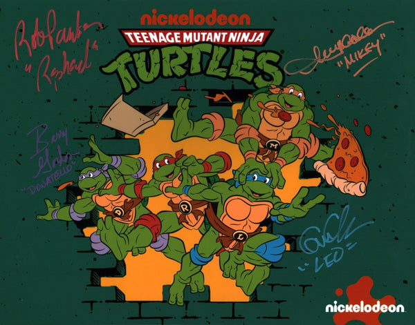 Teenage Mutant Ninja Turtles 11x14 Photo Poster Cast x4 Signed Clarke, Gordon, Coleman, Paulsen JSA Certified Autograph