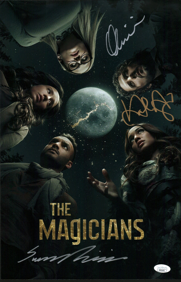 The Magicians 11x17 Photo Poster Cast x3 Signed Appleman Dudley Bishil JSA Certified  Autograph