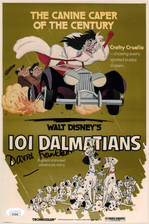 David Frankham Disney 101 Dalmations 8x12 Signed Photo JSA COA Certified Autograph