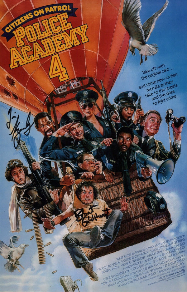 Police Academy 4 11x17 Bobcat Goldthwait & Tim Kazurinsky Signed Photo Poster JSA Certified