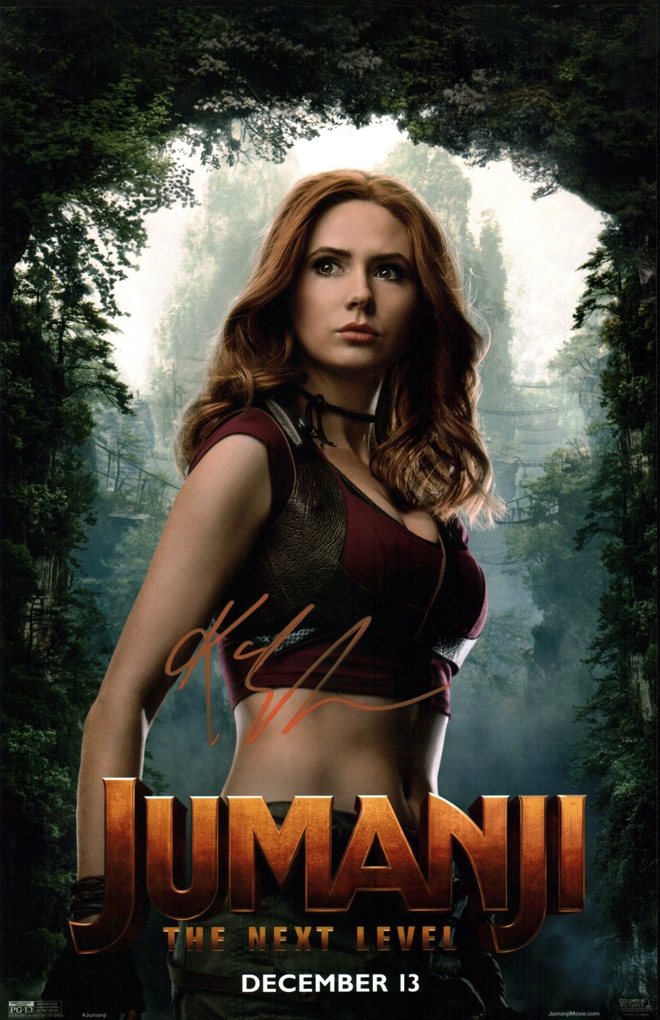 Karen Gillan Jumanji 11x17 Signed Photo Poster JSA Certified Autograph