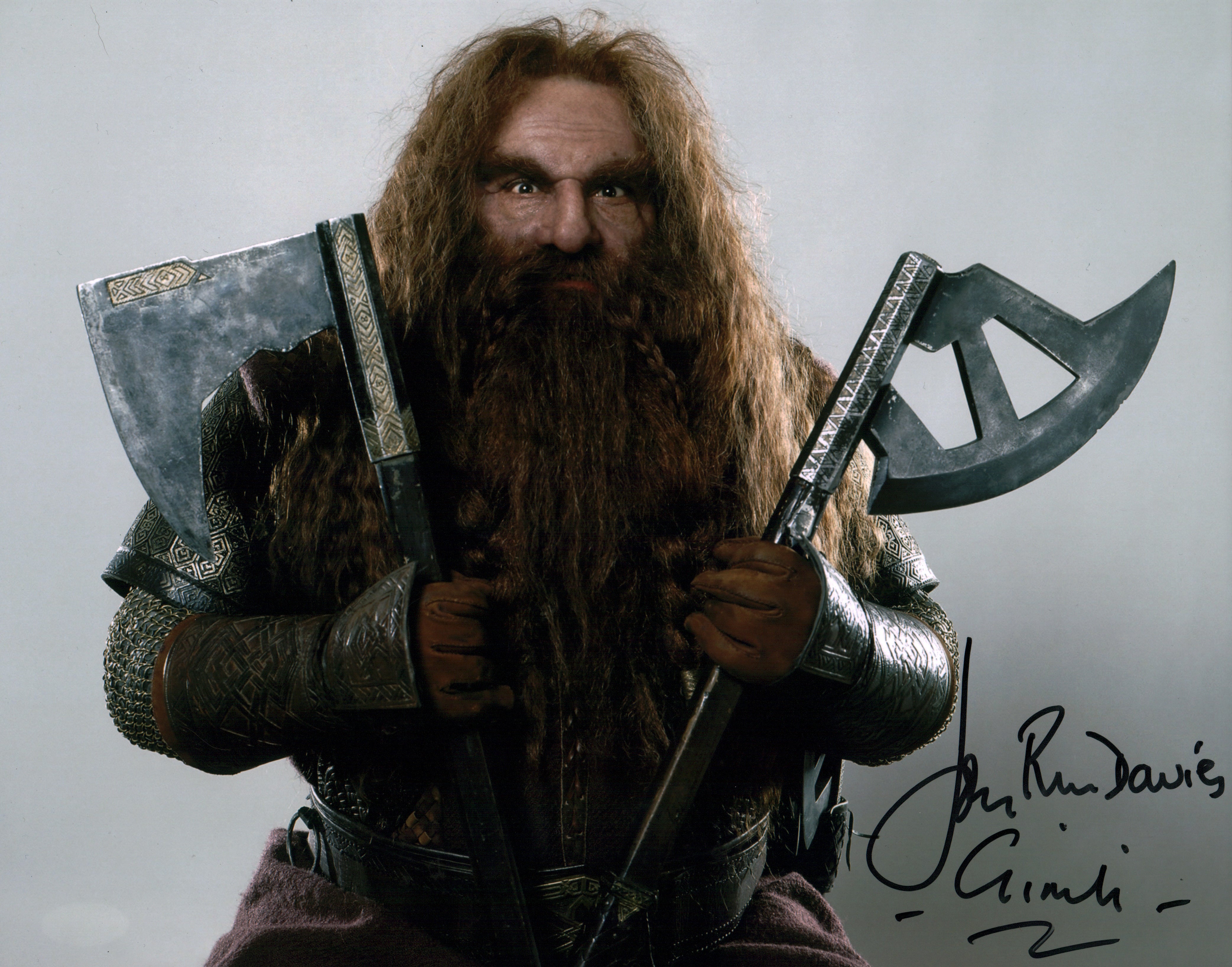 John Rhys-Davies Lord Of The Rings 11x17 Signed Photo Poster JSA Certified Autograph