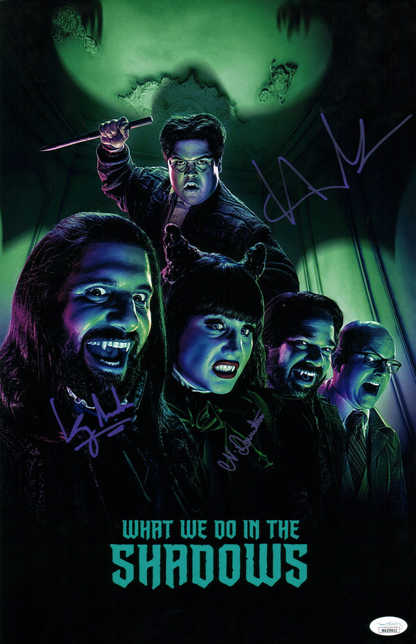 What We Do in the Shadows 11x17 Photo Poster Cast x3 Signed Guillen, Demetriou, Novak JSA Certified Autograph