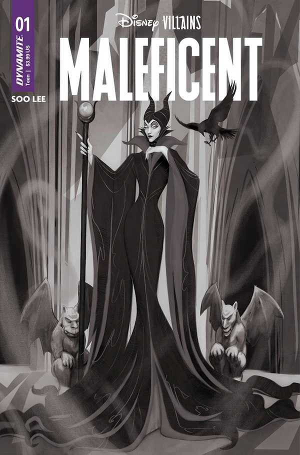 PRESALE: Disney Villains Maleficent #1 1:10 Puebla B&W Variant CGC Universal 9.8