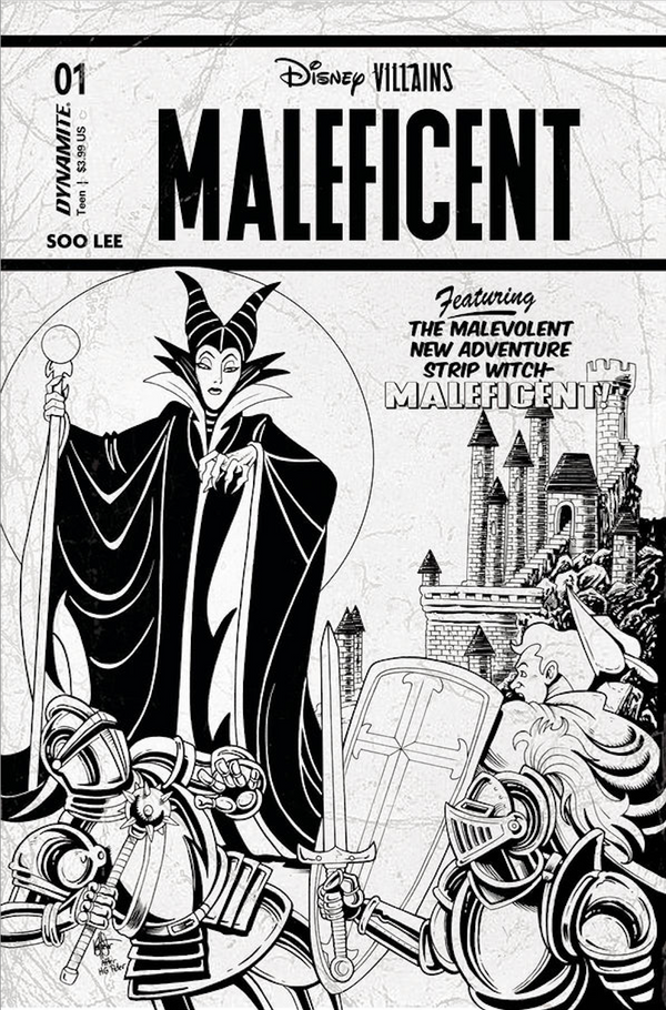 Disney Villains Maleficent #1 Cover Z 1:7 Haeser B&W Variant Comic Book