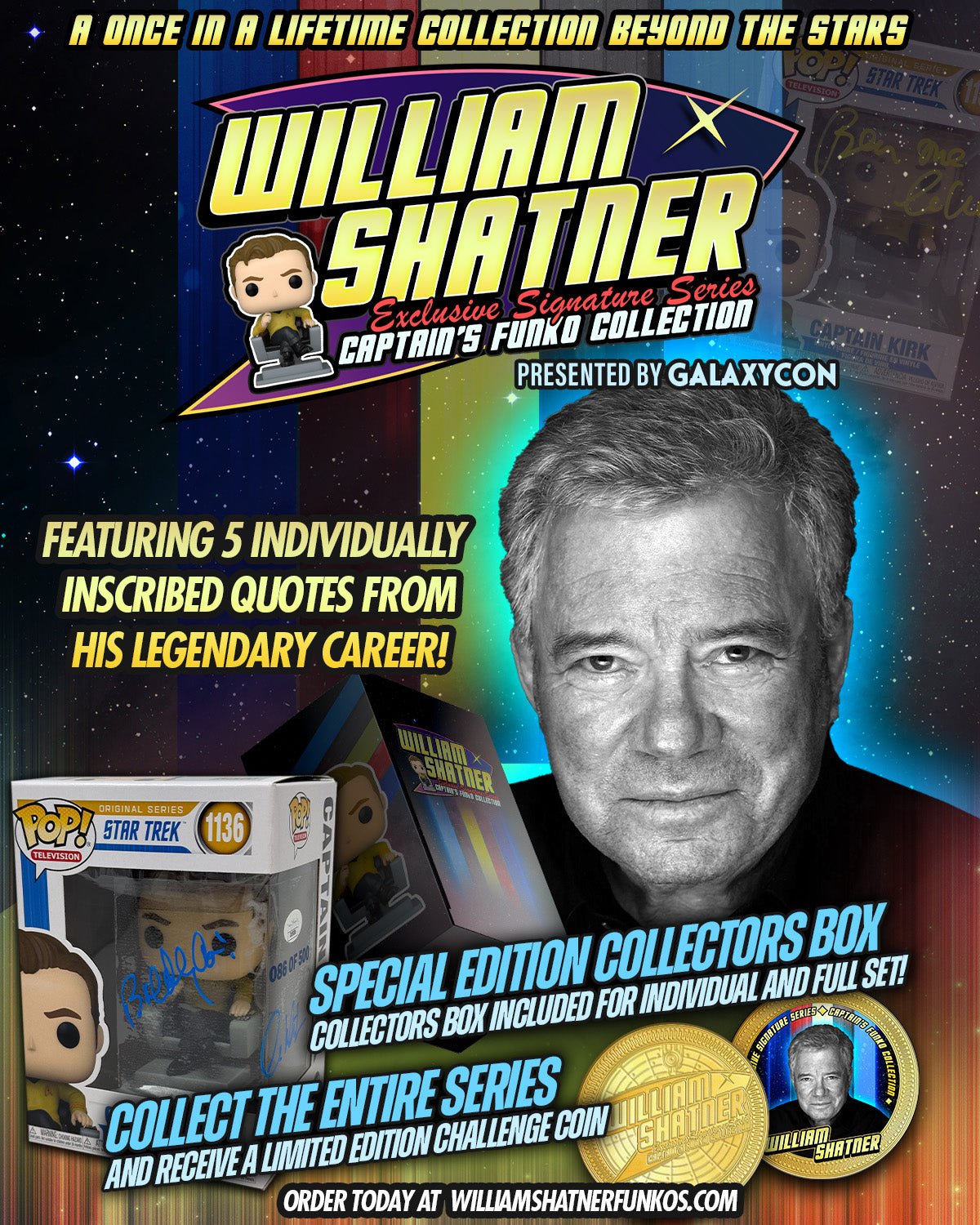 William Shatner Exclusive Signature Series Captain's Funko Collection