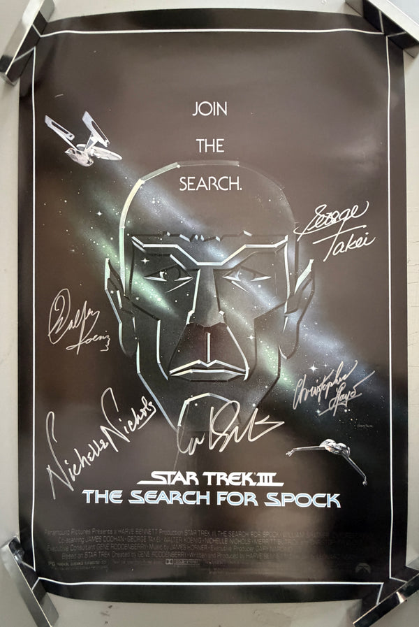 Star Trek: III The Search for Spock 20x30 Cast Poster Signed William Shatner, Nichelle Nichols, George Takei, Christopher Lloyd, Walter Koenig