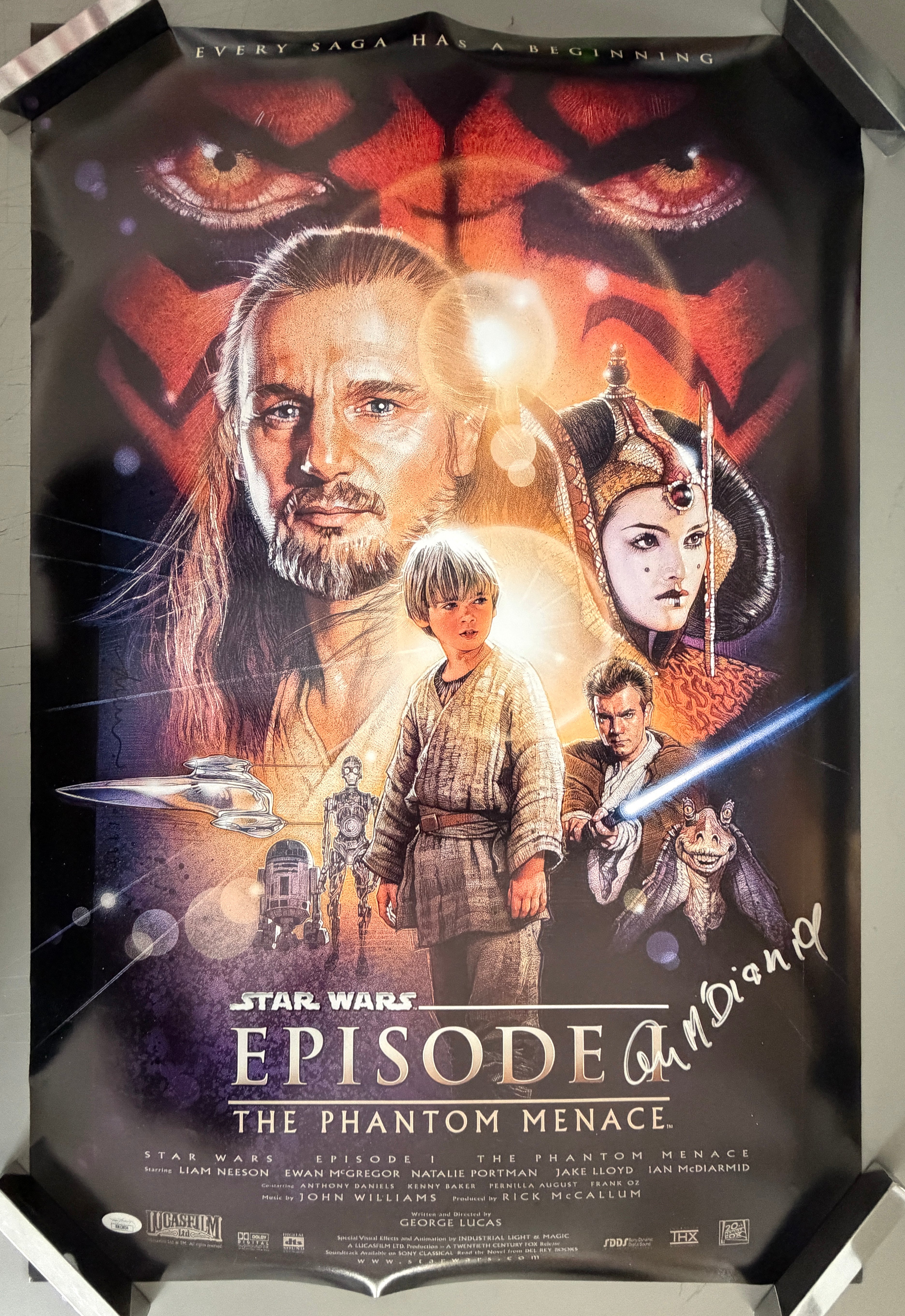 Ian McDiarmid Star Wars: Episode I The Phantom Menace 20x30 Signed Poster
