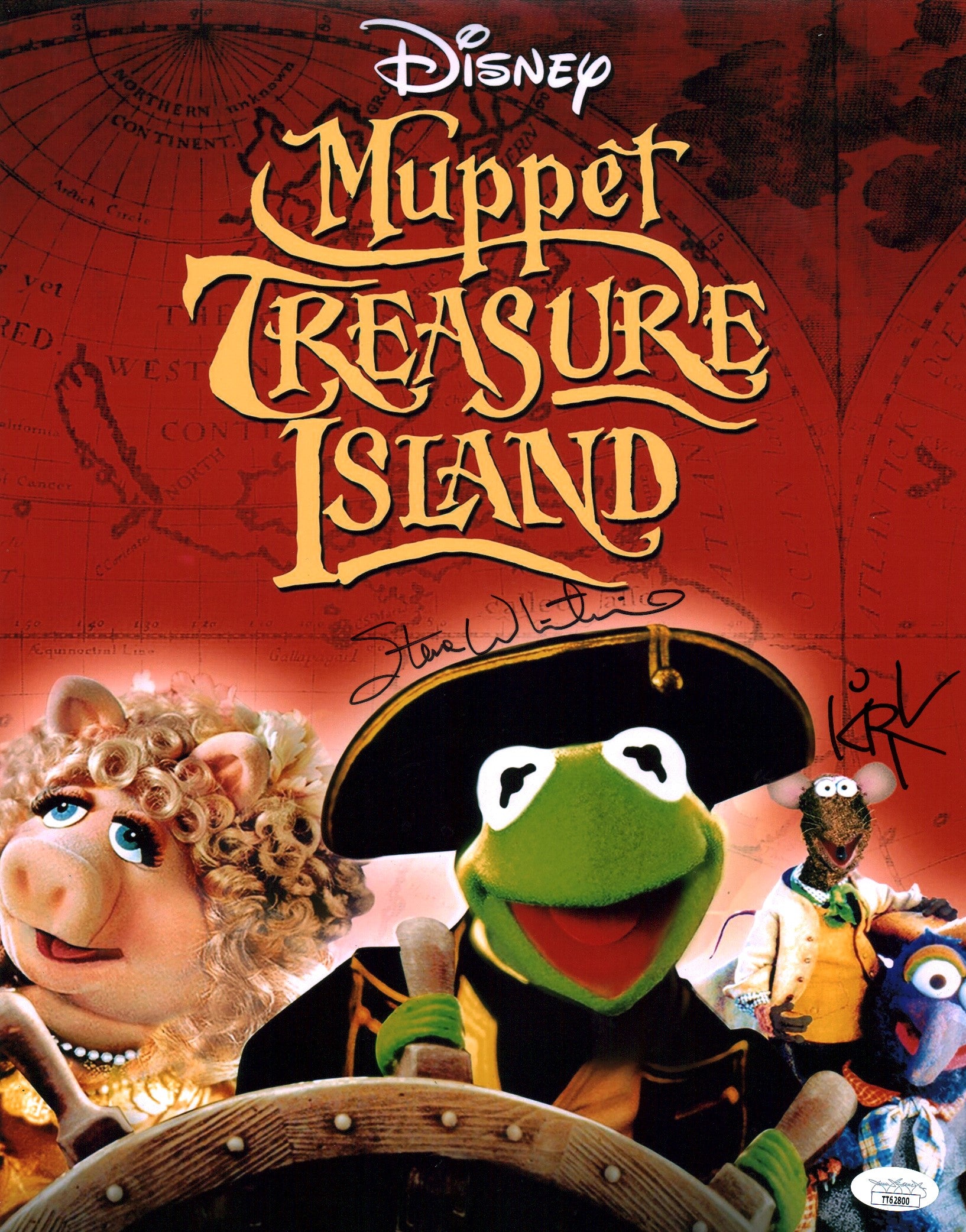 Muppet Treasure Island 11x14 Photo Poster Cast x2 Signed Whitmire, Thatcher JSA Certified Autograph