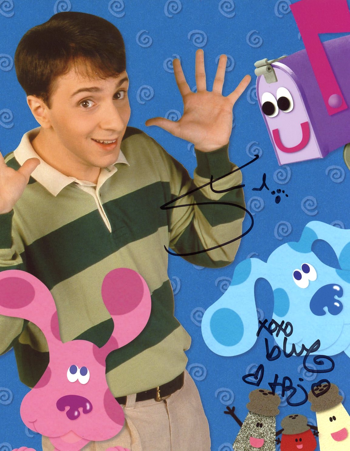 Blue's Clues 8x10 Photo Cast x2 Signed Burns, Johnson JSA Certified Autograph