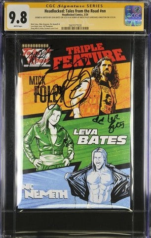 Headlocked: Tales from the Road #nn Headlocked Comics CGC Signature Series 9.8 Signed Leva Bates, Mick Foley, Michael Kingston