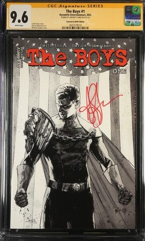 The Boys #1 B&W Dynamite Entertainment CGC Signature Series 9.6 Signed Antony Starr