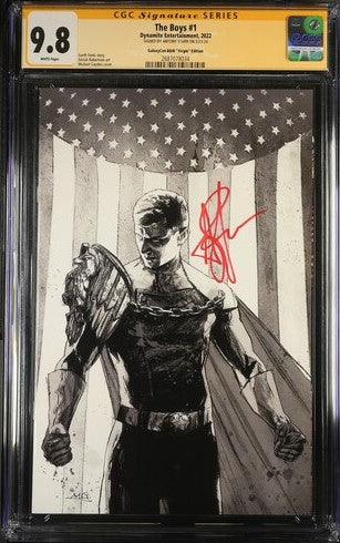 The Boys #1 B&W Virgin Dynamite Entertainment CGC Signature Series 9.8 Signed Antony Starr