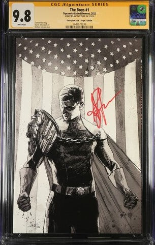 The Boys #1 B&W Virgin Dynamite Entertainment CGC Signature Series 9.8 Signed Antony Starr