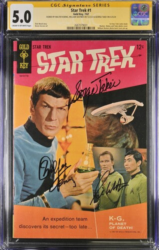 Star Trek #1 Gold Key CGC Signature Series 5.0 Signed William Shatner, Walter Koenig, George Takei