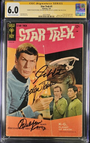 Star Trek #1 Gold Key CGC Signature Series 6.0 Signed William Shatner, Walter Koenig, George Takei