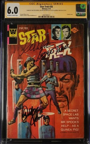 Star Trek #26 Whitman CGC Signature Series 6.0 Cast x3 Signed Koenig, Shatner, Takei