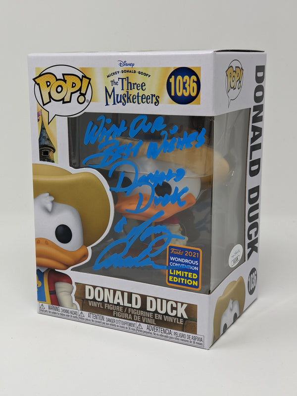 Tony Anselmo Disney Three Musketeers Donald Duck #1036 Exclusive Signed Funko Pop JSA COA Certified Autograph