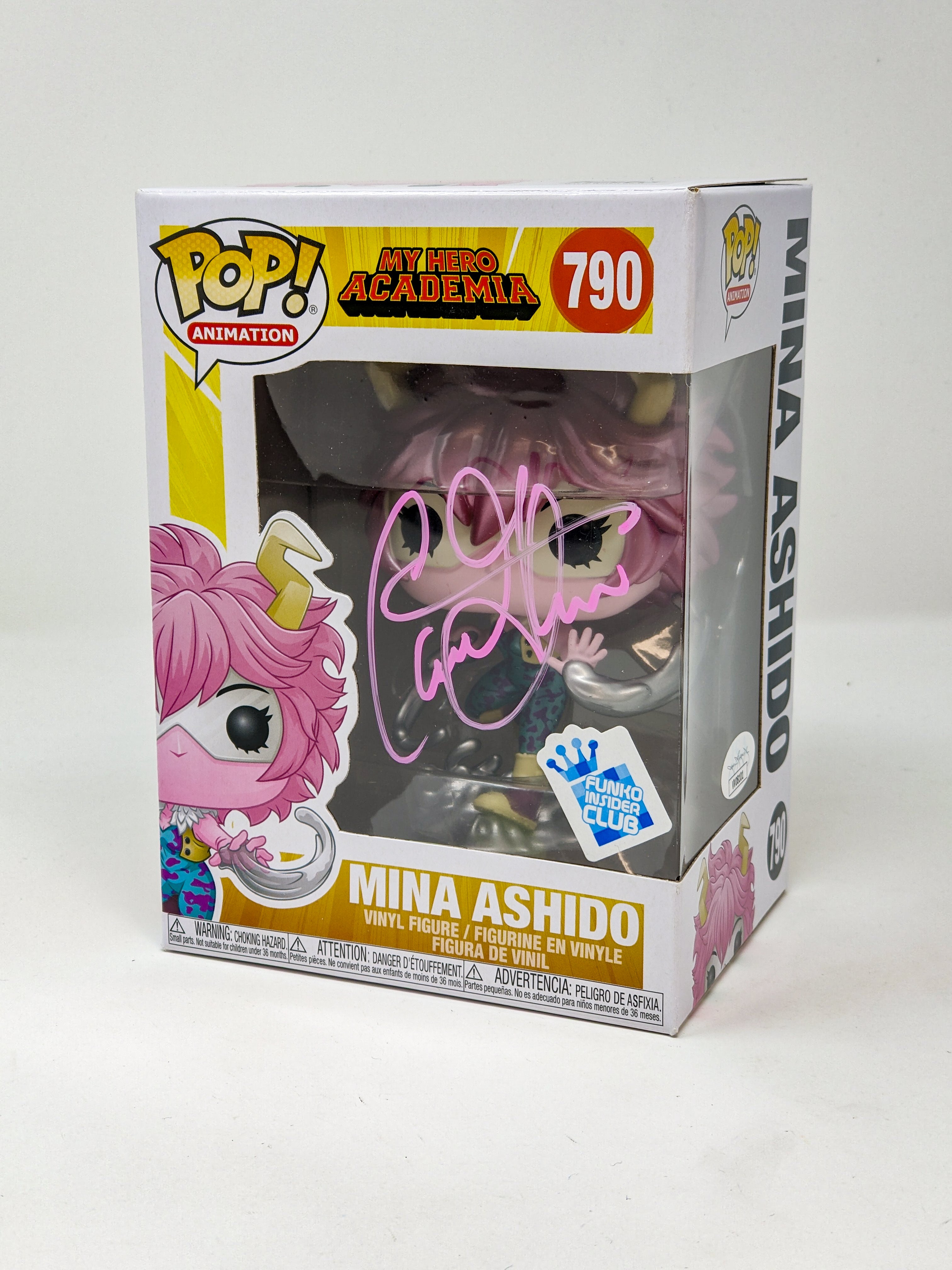 Caitlin Glass My Hero Academia Mina Ashido Funko Insider Club #790 Signed Funko Pop JSA Certified Autograph