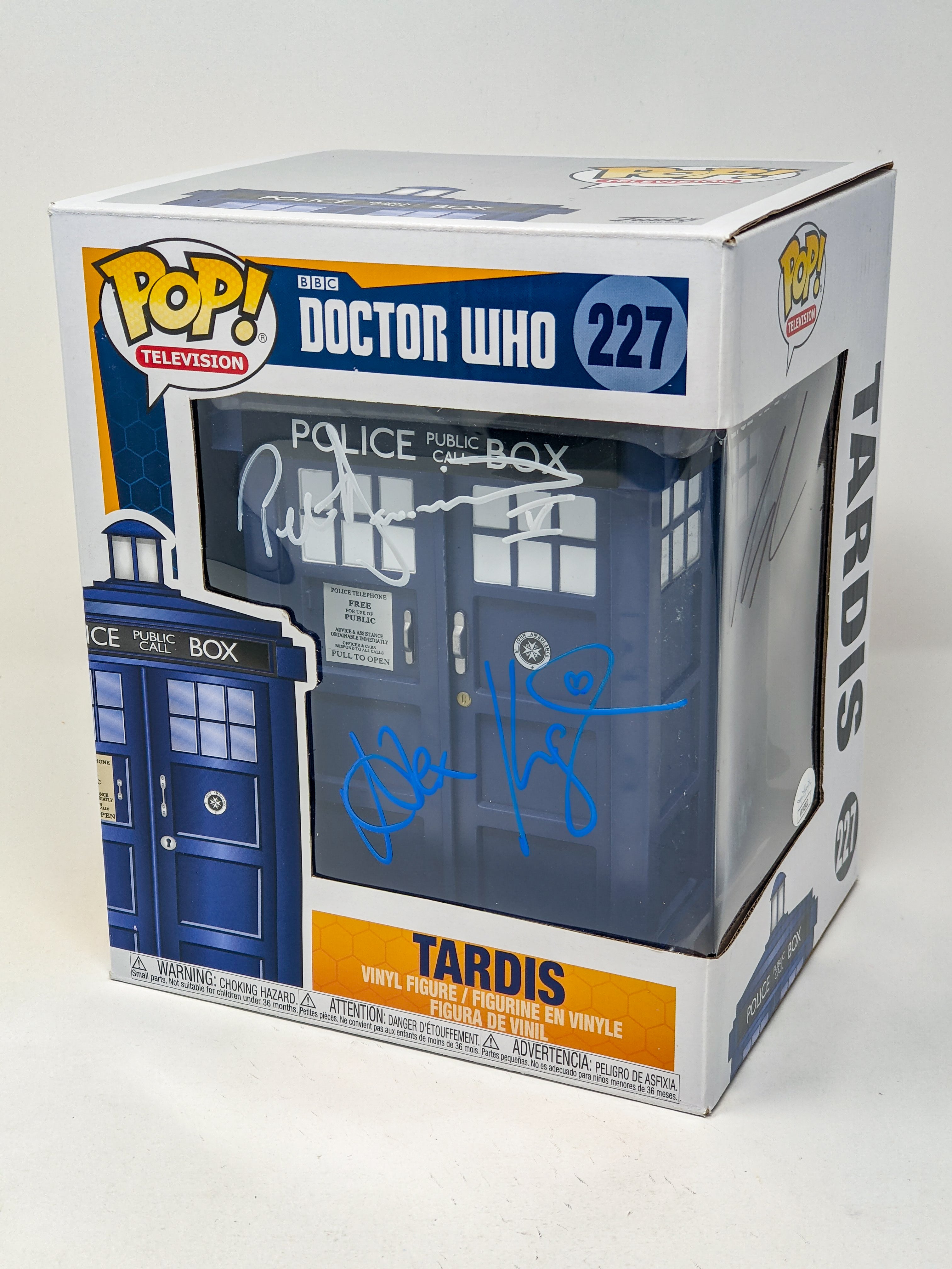 Doctor Who Tardis #227 Funko Pop Cast x3 Signed Coleman, Davidson, Kingston JSA Certified Autograph