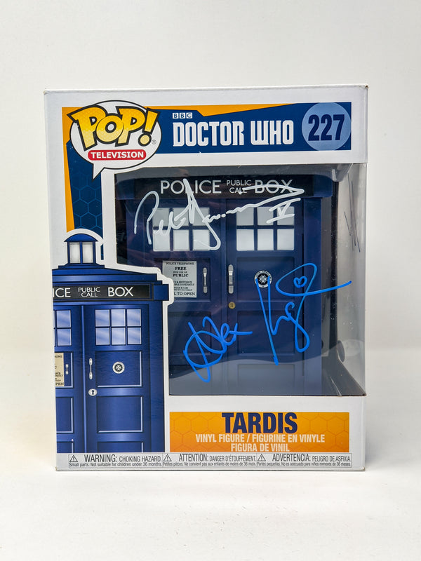 Doctor Who Tardis #227 Funko Pop Cast x3 Signed Coleman, Davidson, Kingston JSA Certified Autograph