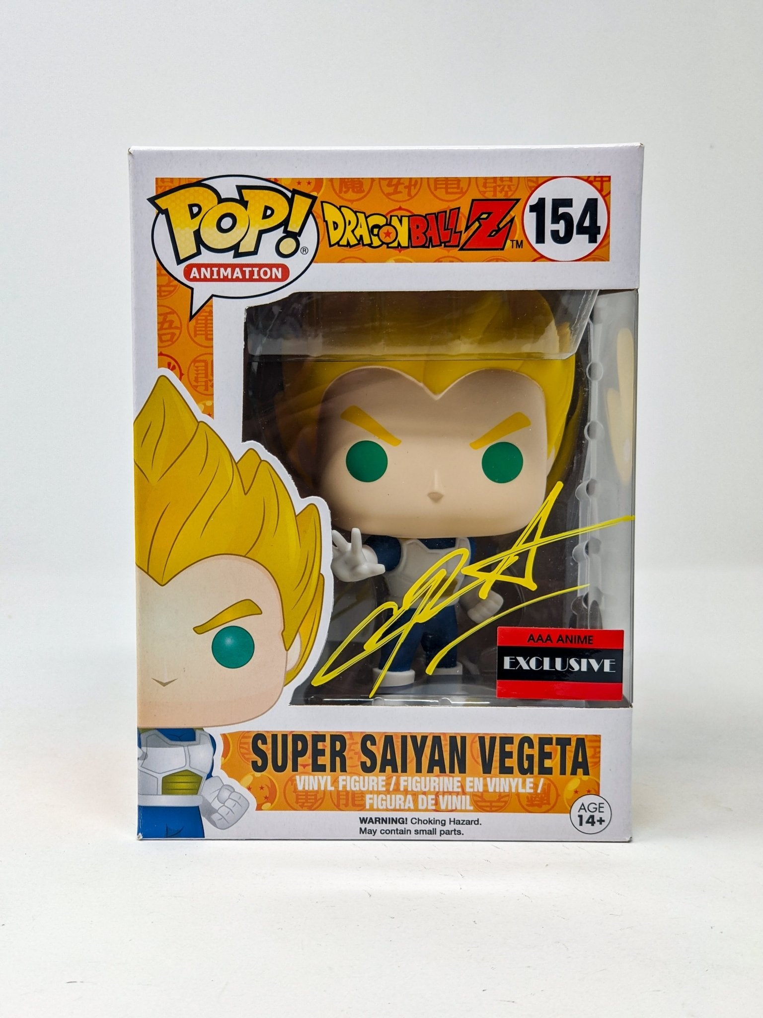 Chris Sabat Dragon Ball Z Super Saiyan Vegeta #154 Exclusive Signed Funko Pop JSA Certified Autograph