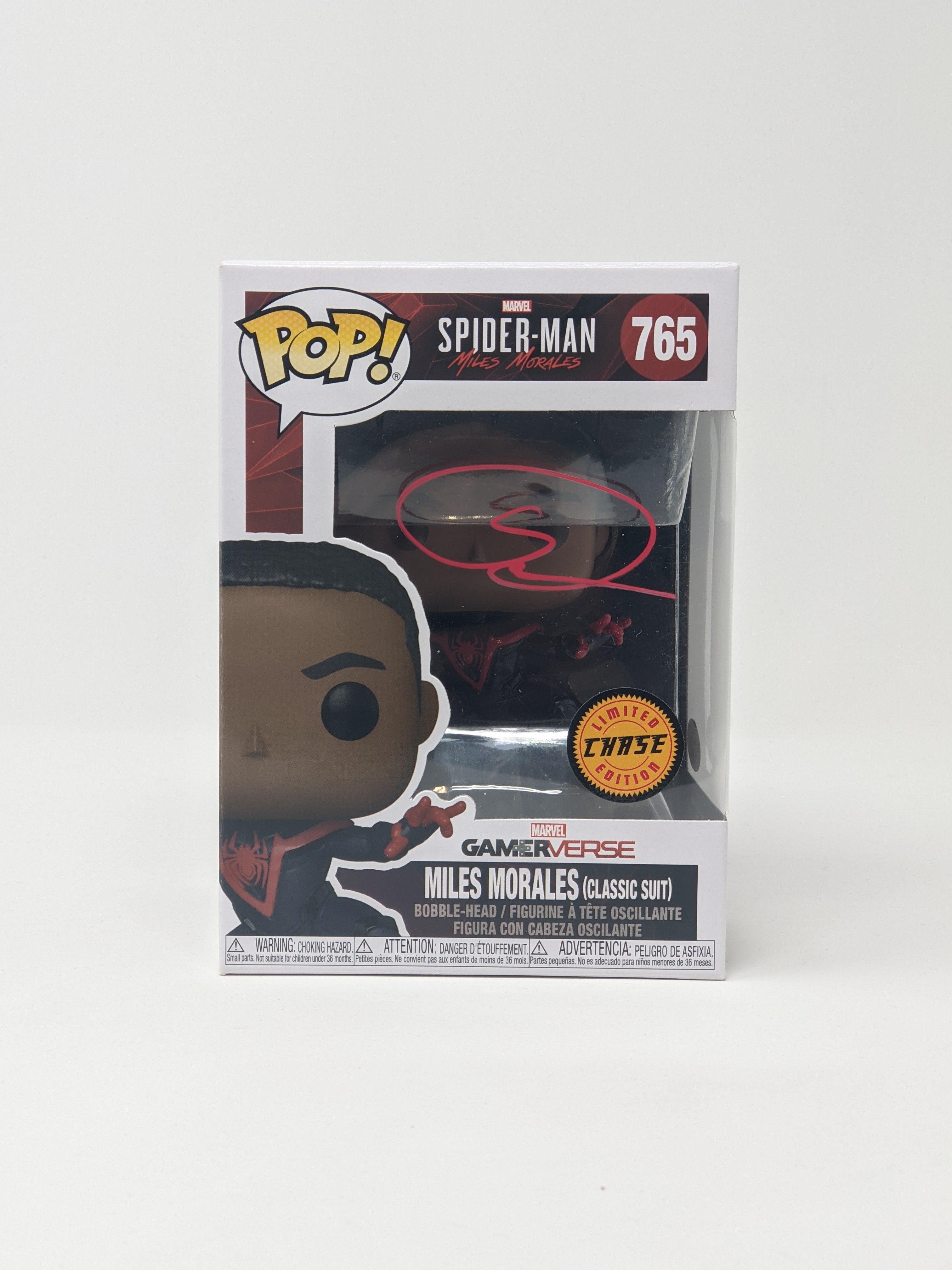 Shameik Moore Spider-Man Miles Morales Classic Suit #765 CHASE Signed Funko Pop JSA Certified Autograph