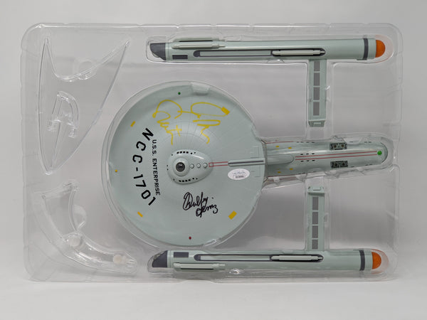 Star Trek USS Enterprise Playmates Model NCC-1701 x2 Signed Koenig Shatner JSA Certified Autograph (Copy) GalaxyCon