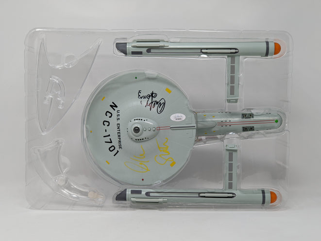 Star Trek USS Enterprise Playmates Model NCC-1701 x2 Signed Koenig Shatner JSA Certified Autograph