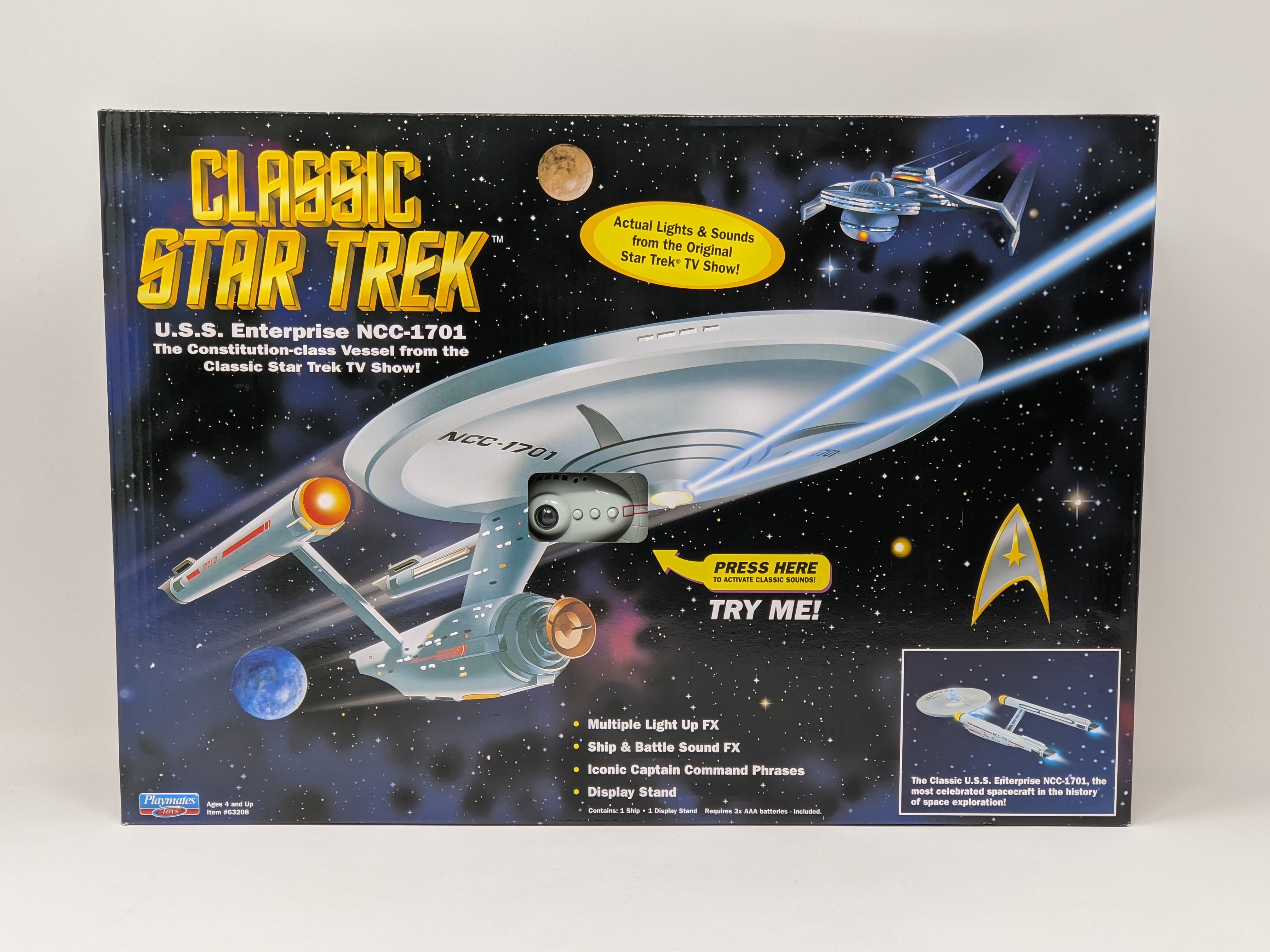 Star Trek USS Enterprise Playmates Model NCC-1701 x2 Signed Koenig Shatner JSA Certified Autograph